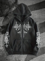 Unisex Gothic Zip Hoodie